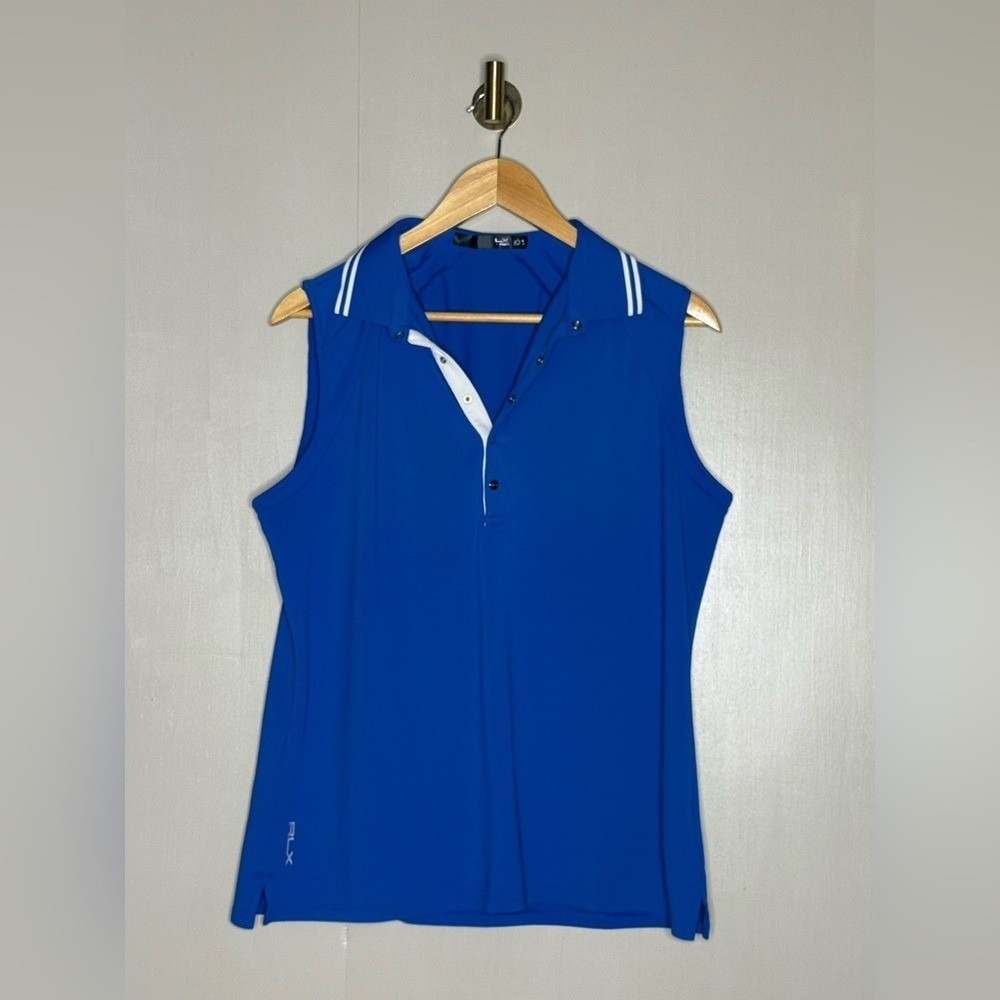 Ralph Lauren RLX Sleeveless Polo XL Cobalt Blue‎ Golf Tennis Athleisure Top